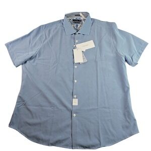 Cactus Man Ricky Singh Men's Shirt XXXL Blue 4-Way Stretch Short Sleeve Casual